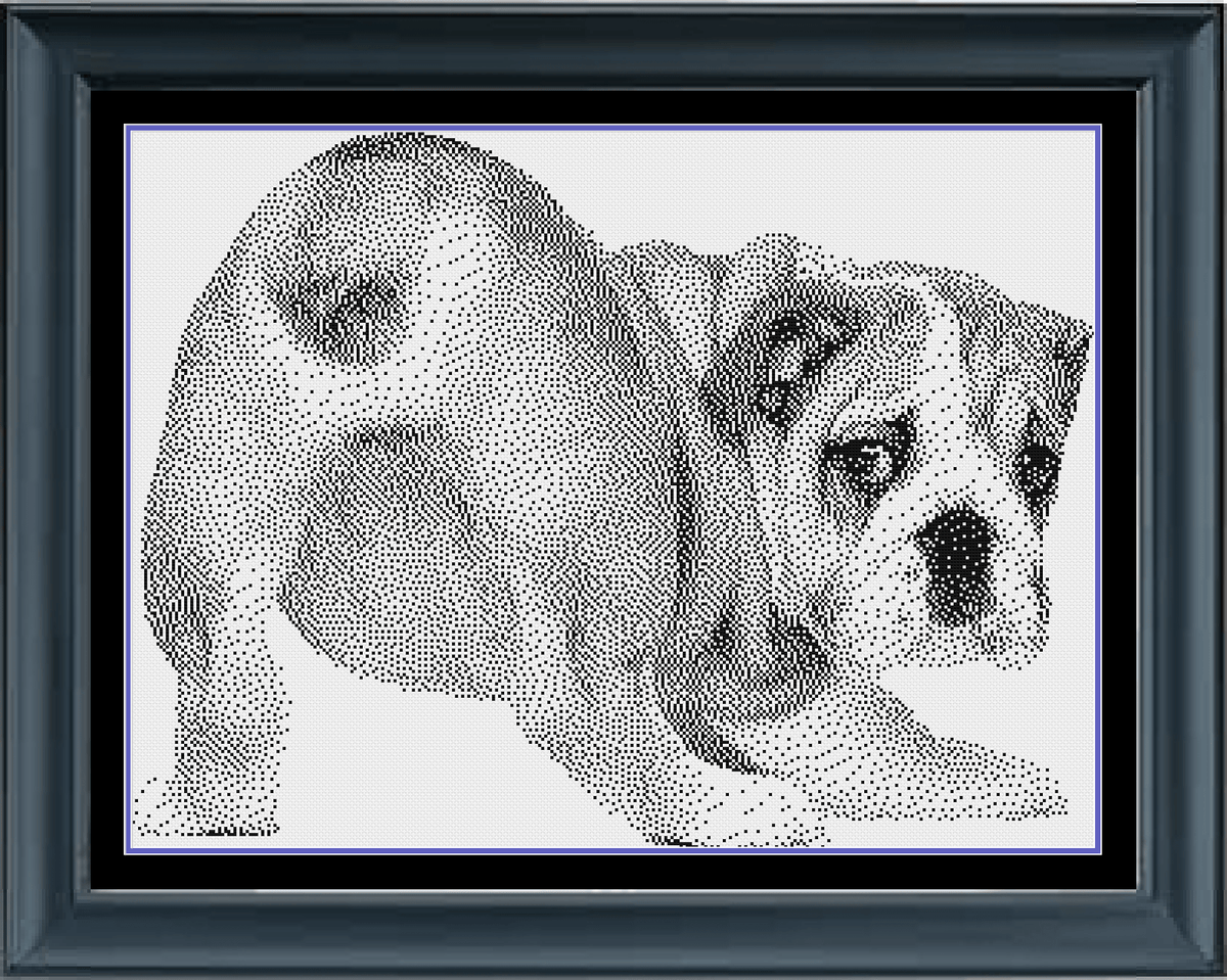 Stitching Jules Design Cross Stitch Pattern Instant PDF Download - $10 Bulldog Cross Stitch Pattern | Dog Breed Cross Stitch Pattern | Blackwork | Instant PDF Download And Physical Pattern Options