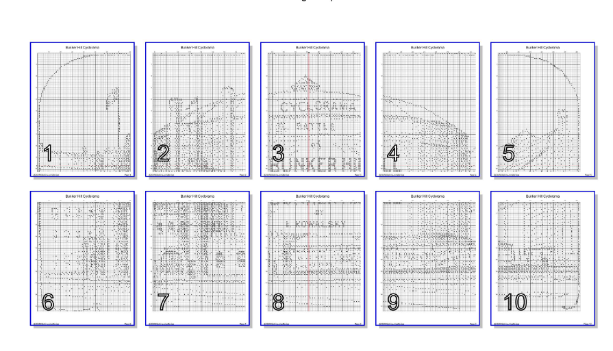 Stitching Jules Design Cross Stitch Pattern Bunker Hill Cyclorama Revolutionary History Monochrome Counted Cross-Stitch Pattern (Digital Download)