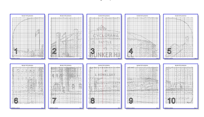 Stitching Jules Design Cross Stitch Pattern Bunker Hill Cyclorama Revolutionary History Monochrome Counted Cross-Stitch Pattern (Digital Download)