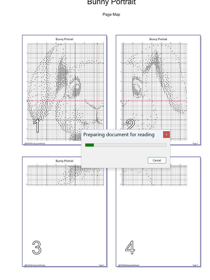 Stitching Jules Design Cross Stitch Pattern Bunny Rabbit Portrait Monochrome Animal Counted Cross-Stitch Pattern (Digital Download)