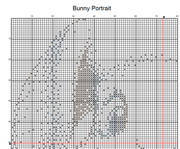 Stitching Jules Design Cross Stitch Pattern Bunny Rabbit Portrait Monochrome Animal Counted Cross-Stitch Pattern (Digital Download)