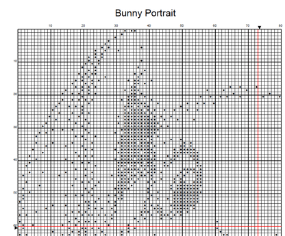 Stitching Jules Design Cross Stitch Pattern Bunny Rabbit Portrait Monochrome Animal Counted Cross-Stitch Pattern (Digital Download)