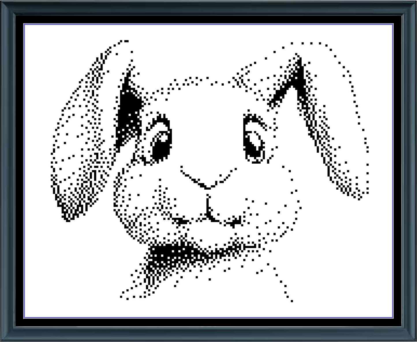 Stitching Jules Design Cross Stitch Pattern Bunny Rabbit Portrait Monochrome Animal Counted Cross-Stitch Pattern (Digital Download)