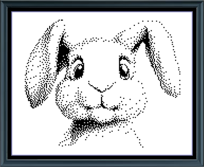 Stitching Jules Design Cross Stitch Pattern Bunny Rabbit Portrait Monochrome Animal Counted Cross-Stitch Pattern (Digital Download)