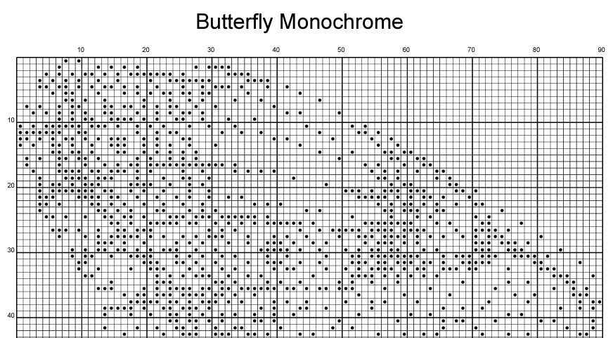 Stitching Jules Design Cross Stitch Pattern Butterfly Premium Monochrome Monarch Counted Cross-Stitch Pattern | Instant Download PDF