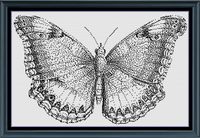 Thumbnail for Stitching Jules Design Cross Stitch Pattern Butterfly Premium Monochrome Monarch Counted Cross-Stitch Pattern | Instant Download PDF