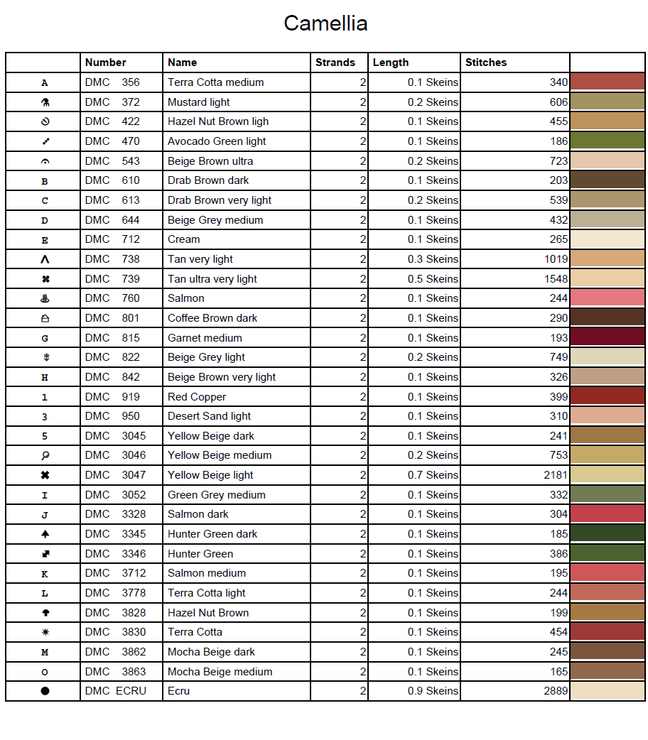 Stitching Jules Design Cross Stitch Pattern Camellia Winter Flower Full Coverage Counted Cross-Stitch Pattern (Digital Download)