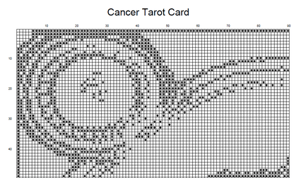 Stitching Jules Design Cross Stitch Pattern Cancer Tarot Card Cross Stitch Pattern | Astrology Horoscope Zodiac Cross Stitch Pattern | Monochrome Blackwork | Instant Pattern PDF