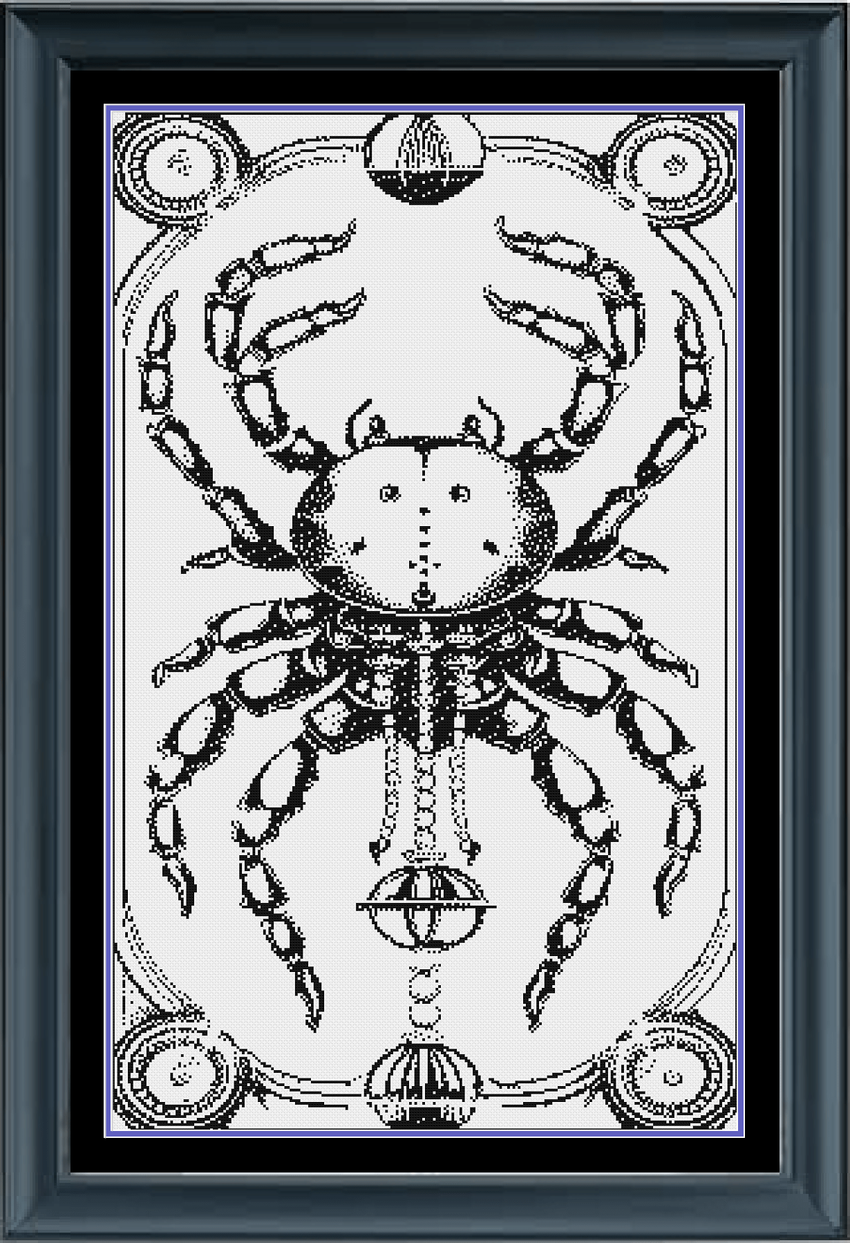 Stitching Jules Design Cross Stitch Pattern Cancer Tarot Card Cross Stitch Pattern | Astrology Horoscope Zodiac Cross Stitch Pattern | Monochrome Blackwork | Instant Pattern PDF