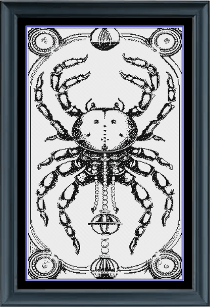 Stitching Jules Design Cross Stitch Pattern Cancer Tarot Card Cross Stitch Pattern | Astrology Horoscope Zodiac Cross Stitch Pattern | Monochrome Blackwork | Instant Pattern PDF