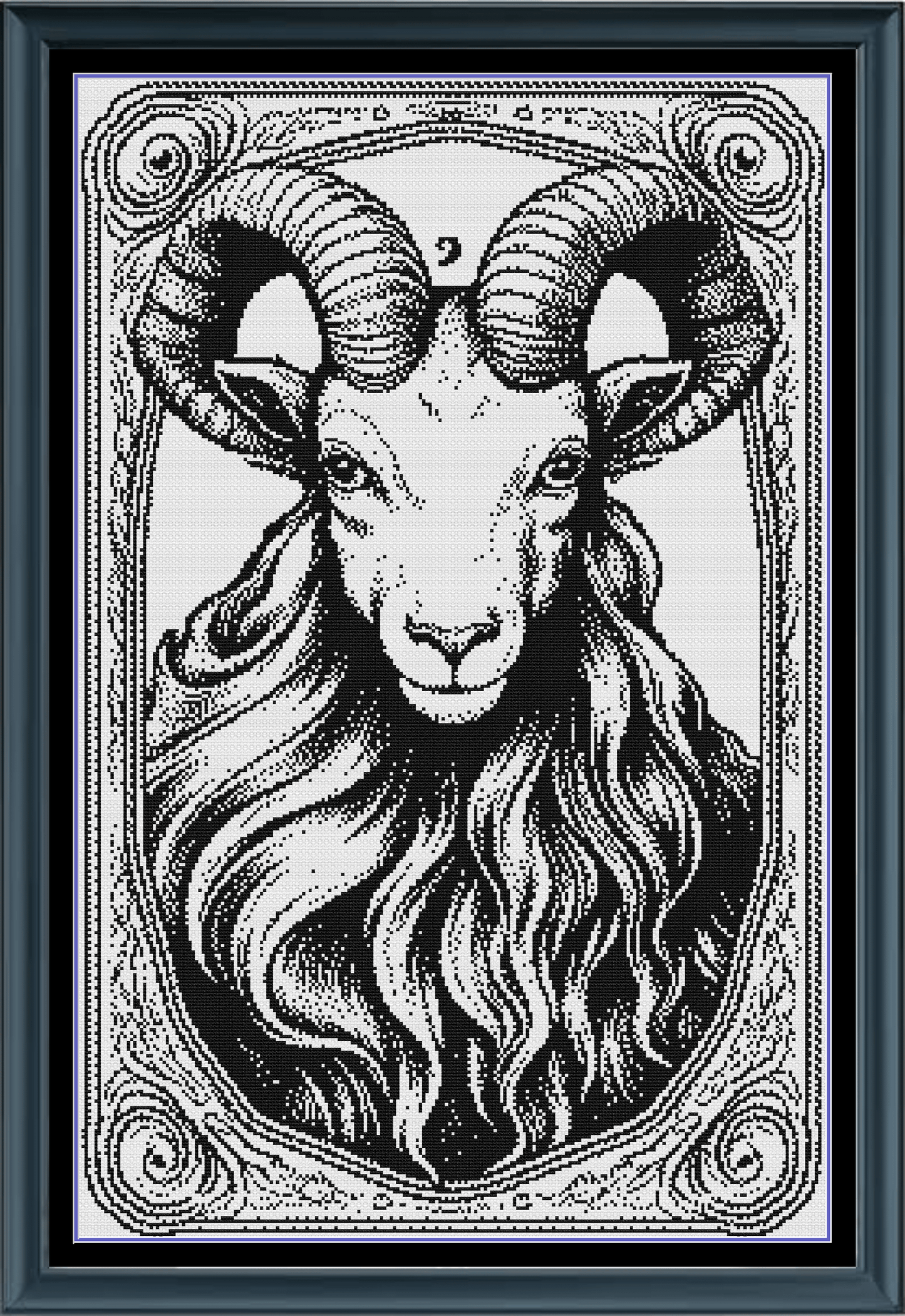 Stitching Jules Design Cross Stitch Pattern Capricorn Tarot Card Monochrome