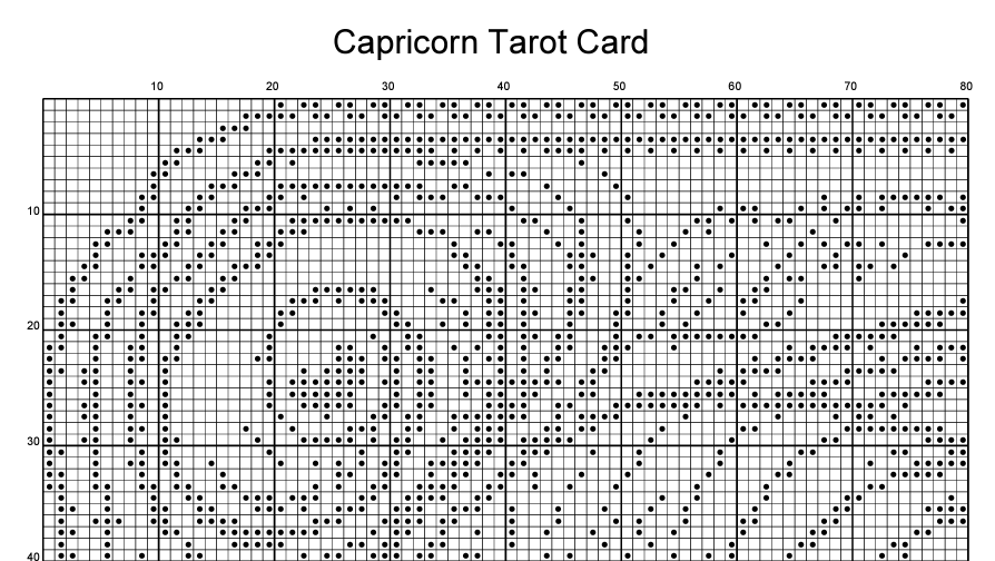 Stitching Jules Design Cross Stitch Pattern Capricorn Tarot Card Monochrome