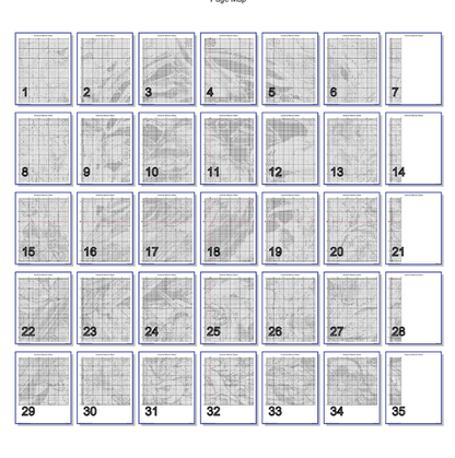 Stitching Jules Design Cross Stitch Pattern Cardinal Bird Winter Stained Glass Large Full Coverage Counted Cross-Stitch Pattern (Digital Download).