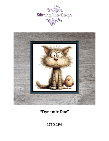 Stitching Jules Design Cross Stitch Pattern Cat Chicken Animal Funny Counted Cross-Stitch Pattern (Digital Download)