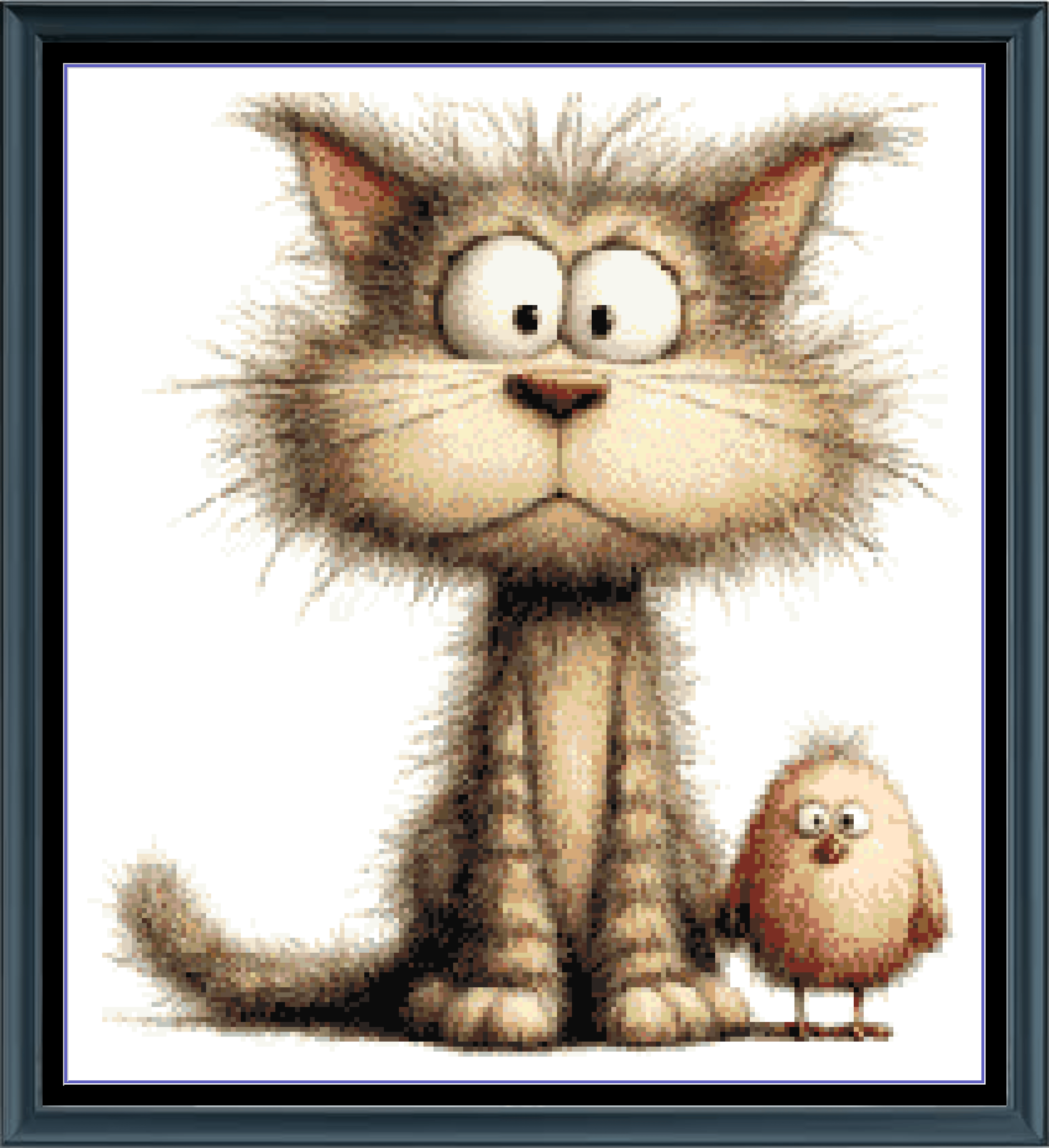 Stitching Jules Design Cross Stitch Pattern Cat Chicken Animal Funny Counted Cross-Stitch Pattern (Digital Download)