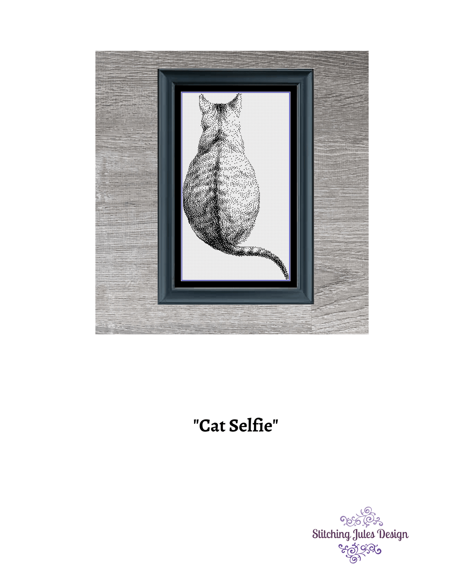 Stitching Jules Design Cross Stitch Pattern Cat Cross Stitch Pattern | Feline Cross Stitch Pattern | Blackwork Cross Stitch Pattern | Physical And Digital PDF Download Pattern Options