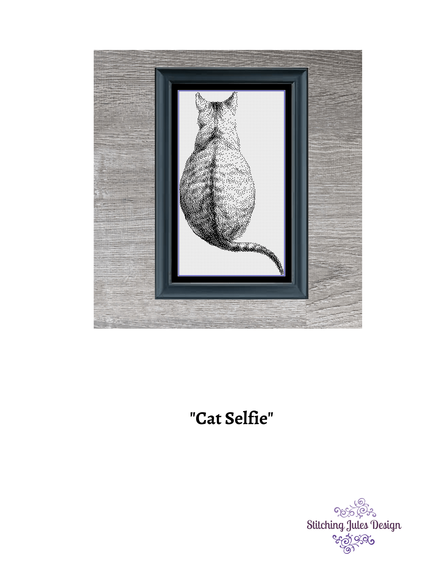 Stitching Jules Design Cross Stitch Pattern Cat Cross Stitch Pattern | Feline Cross Stitch Pattern | Blackwork Cross Stitch Pattern | Physical And Digital PDF Download Pattern Options