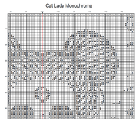 Thumbnail for Stitching Jules Design Cross Stitch Pattern Cat Lady Funny Tarot Card Monochrome Blackwork Counted Cross Stitch Pattern Digital Download