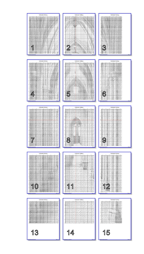 Stitching Jules Design Cross Stitch Pattern Cathedral Hallway European Church Architecture Large Modern Monochrome Counted Cross Stitch Pattern Digital Download