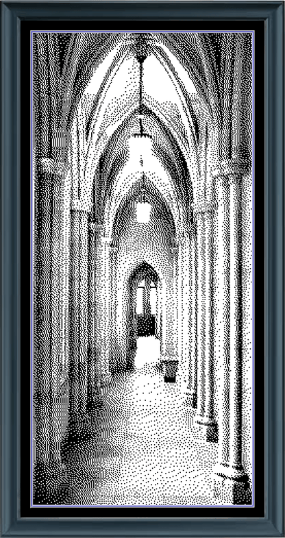 Stitching Jules Design Cross Stitch Pattern Cathedral Hallway European Church Architecture Large Modern Monochrome Counted Cross Stitch Pattern Digital Download