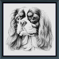 Thumbnail for Stitching Jules Design Cross Stitch Pattern Cavalier Spaniel Monochrome