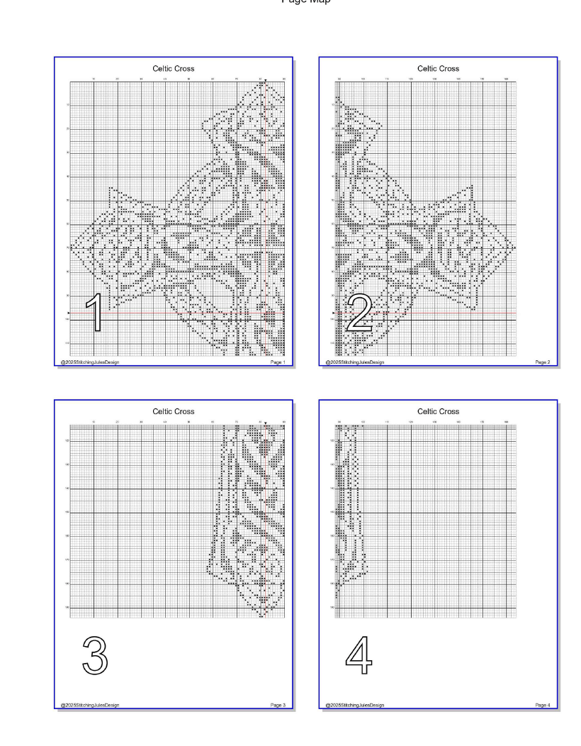 Stitching Jules Design Cross Stitch Pattern Celtic Cross Monochrome Counted Cross-Stitch Pattern (Digital Download)