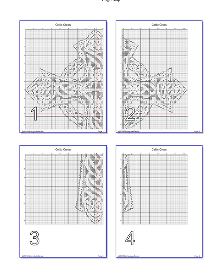 Stitching Jules Design Cross Stitch Pattern Celtic Cross Monochrome Counted Cross-Stitch Pattern (Digital Download)