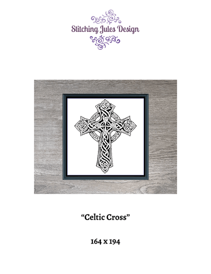 Stitching Jules Design Cross Stitch Pattern Celtic Cross Monochrome Counted Cross-Stitch Pattern (Digital Download)