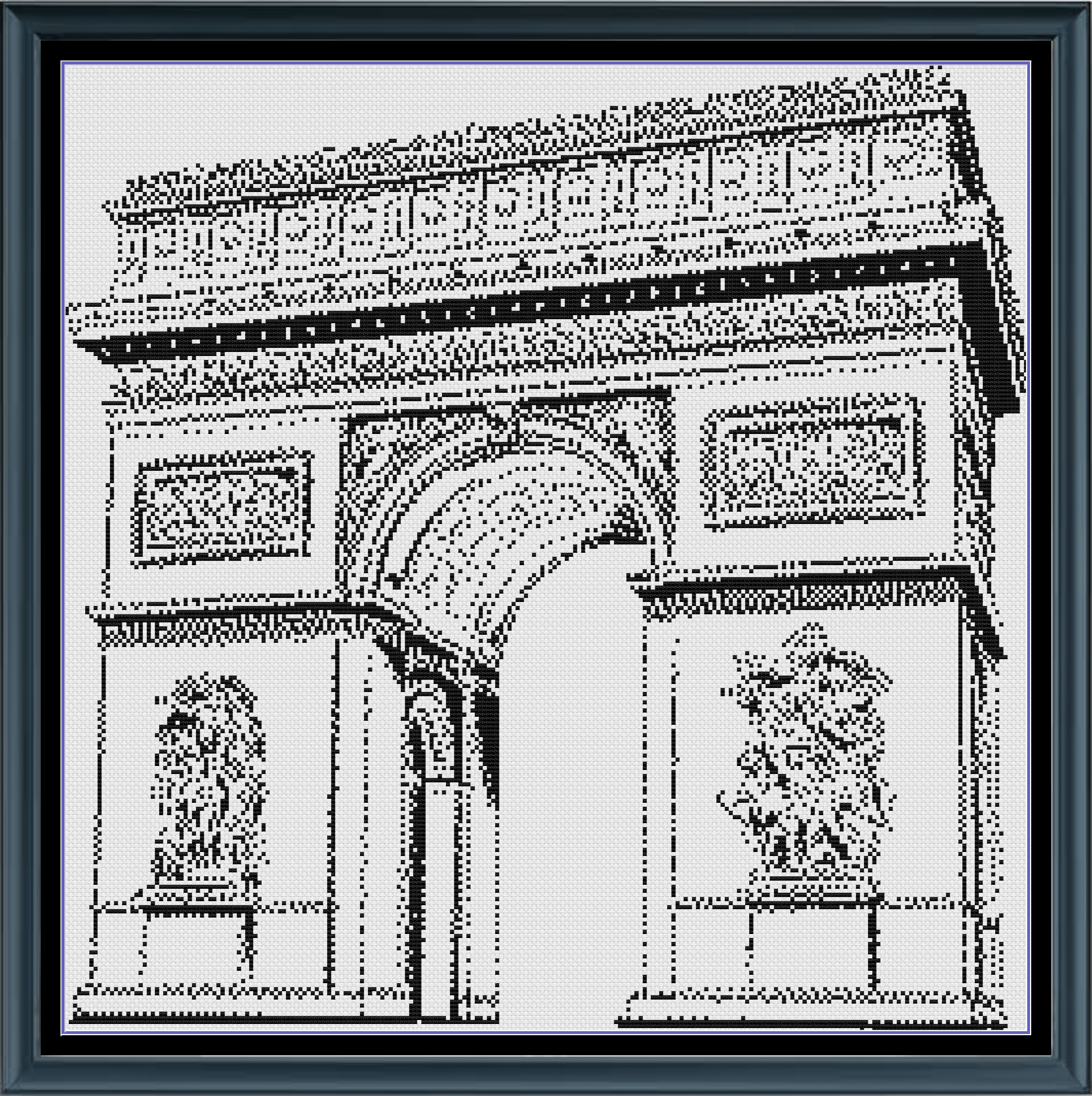 Stitching Jules Design Cross Stitch Pattern Champs-Elysees Monochrome