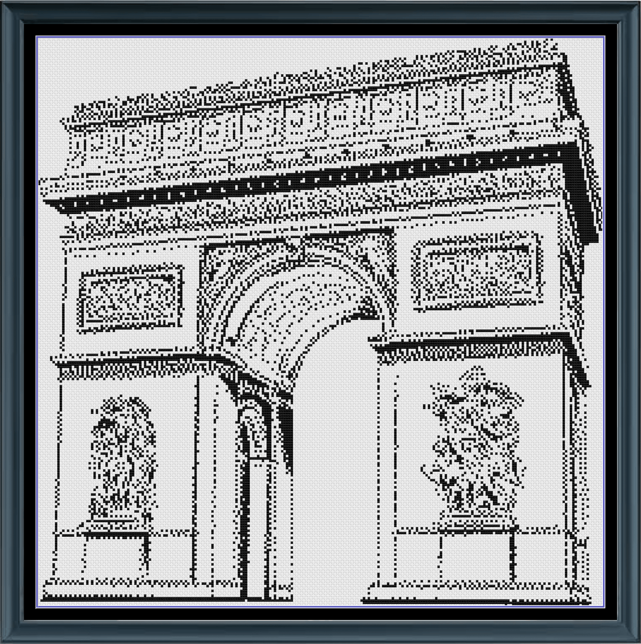 Stitching Jules Design Cross Stitch Pattern Champs-Elysees Monochrome