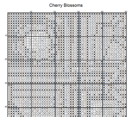 Stitching Jules Design Cross Stitch Pattern Cherry Blossom Tree Japan Asian Stained Glass Full Coverage Counted Cross Stitch Pattern Digital Download
