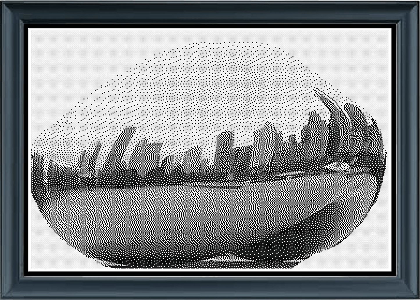 Stitching Jules Design Cross Stitch Pattern Chicago Cloud Gate Bean Sculpture Monochrome Cross Stitch Embroidery Needlepoint Pattern PDF Download