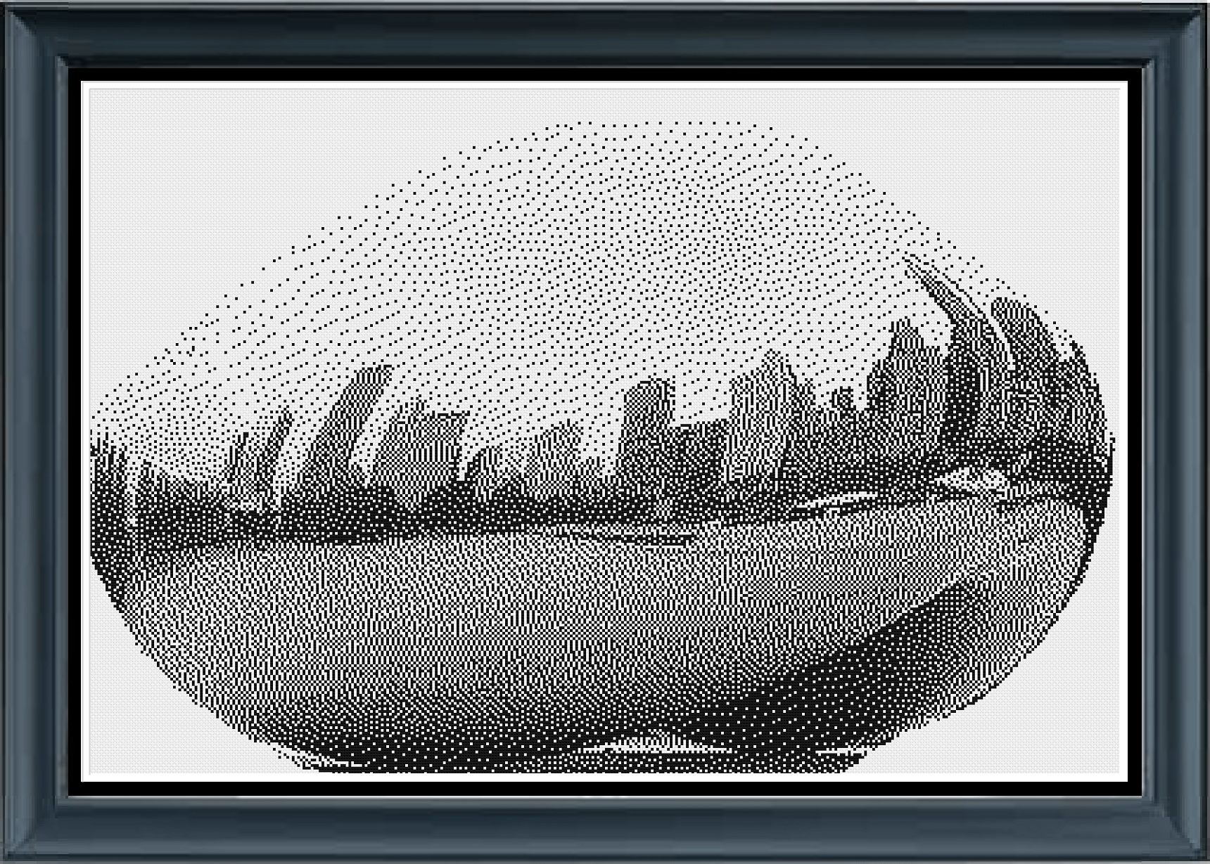 Stitching Jules Design Cross Stitch Pattern Chicago Cloud Gate Bean Sculpture Monochrome Cross Stitch Embroidery Needlepoint Pattern PDF Download
