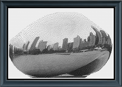 Stitching Jules Design Cross Stitch Pattern Chicago Cloud Gate Bean Sculpture Monochrome Cross Stitch Embroidery Needlepoint Pattern PDF Download