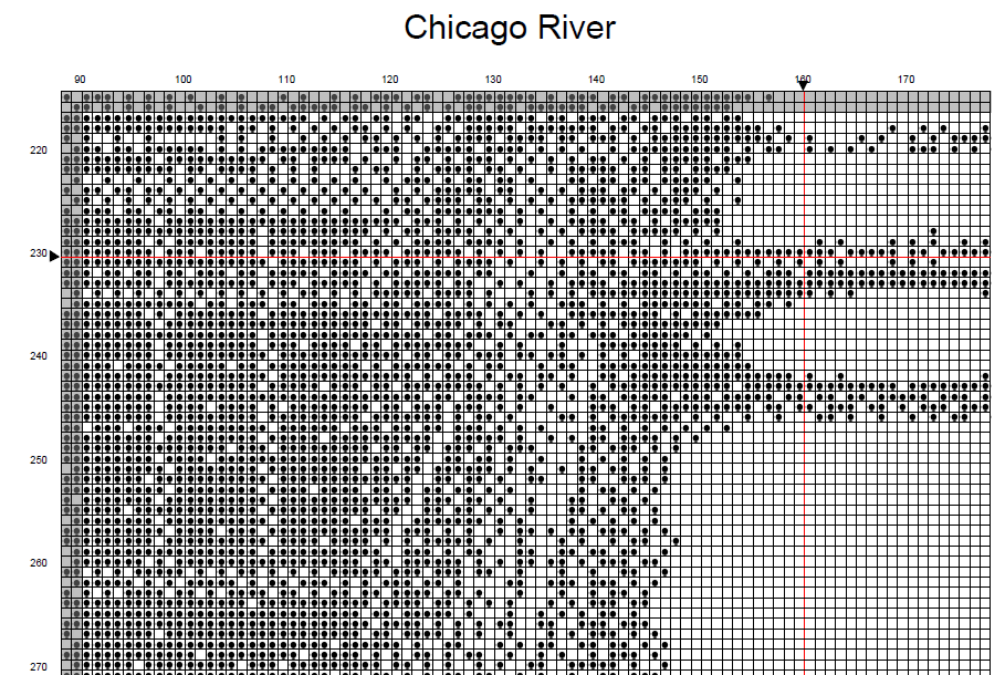 Stitching Jules Design Cross Stitch Pattern Chicago River Riverwalk Monochrome Cross Stitch Pattern Instant PDF Download