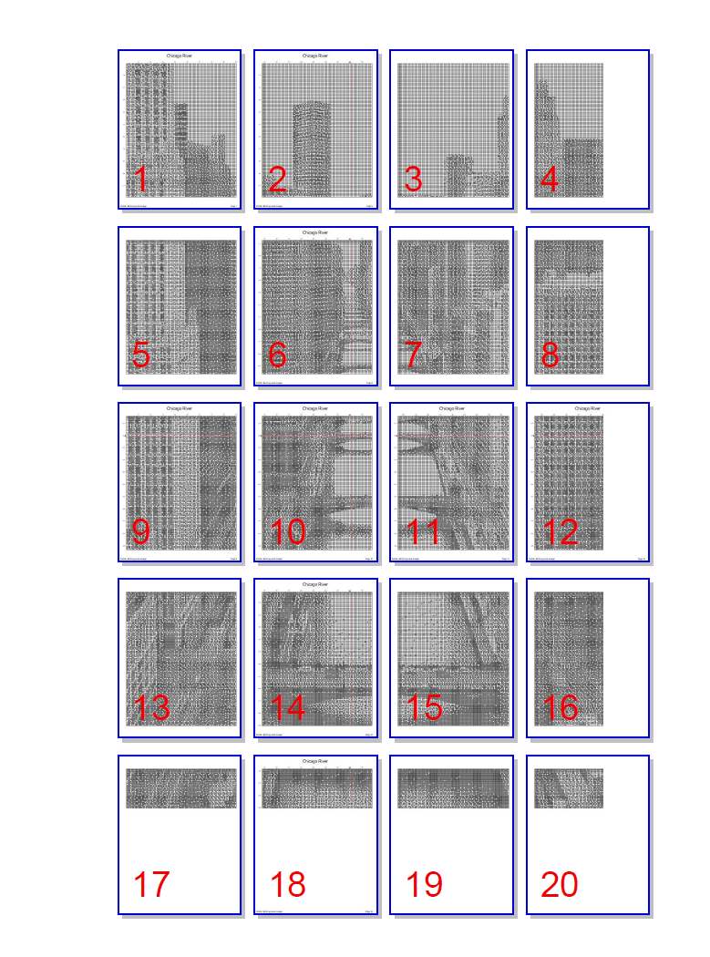 Stitching Jules Design Cross Stitch Pattern Chicago River Riverwalk Monochrome Cross Stitch Pattern Instant PDF Download