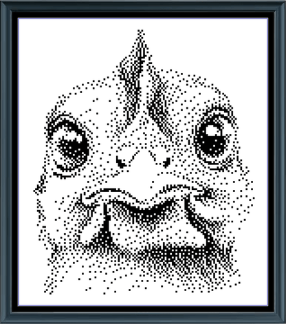 Stitching Jules Design Cross Stitch Pattern Chicken Rooster Portrait Mini Monochrome Counted Cross-Stitch Pattern (Digital Download)