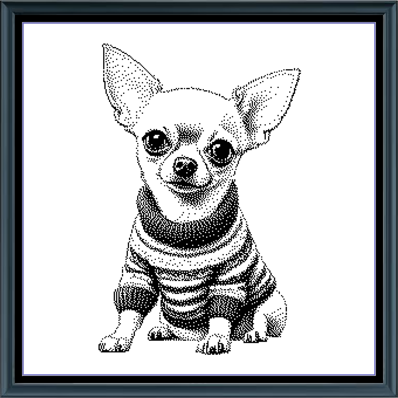 Stitching Jules Design Cross Stitch Pattern Chihuahua Dog Canine Pet Animal Monochrome Counted Cross Stitch Pattern Digital Download