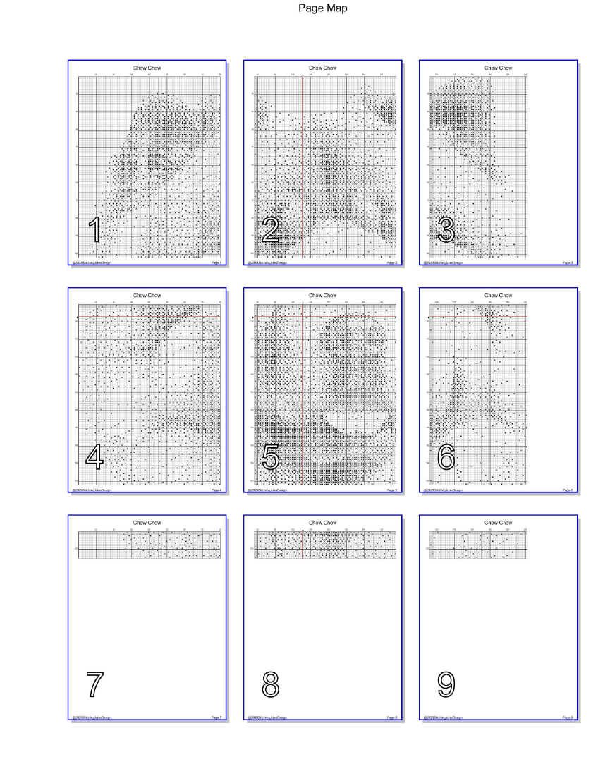 Stitching Jules Design Cross Stitch Pattern Chow Chow Dog Breed Monochrome Counted Cross-Stitch Pattern (Digital Download)