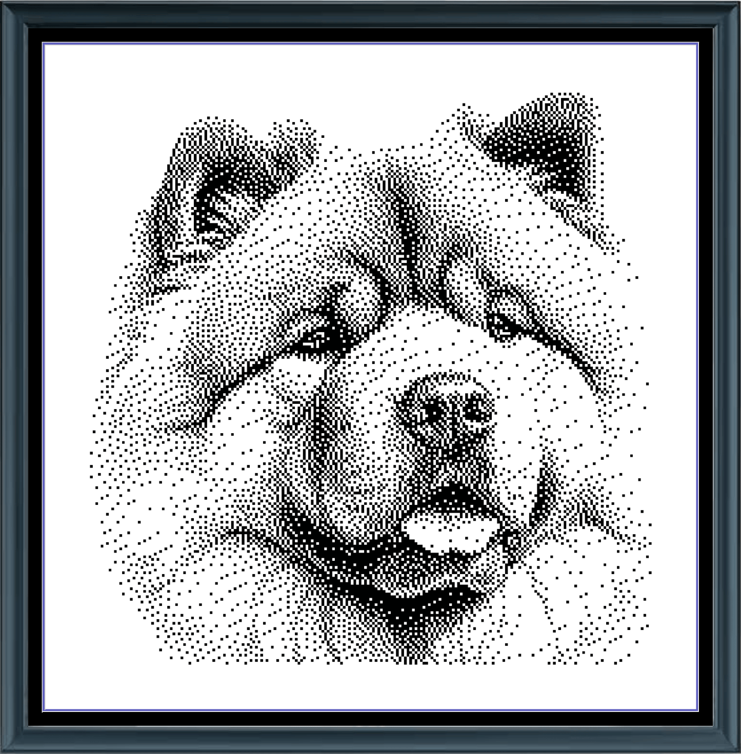 Stitching Jules Design Cross Stitch Pattern Chow Chow Dog Breed Monochrome Counted Cross-Stitch Pattern (Digital Download)