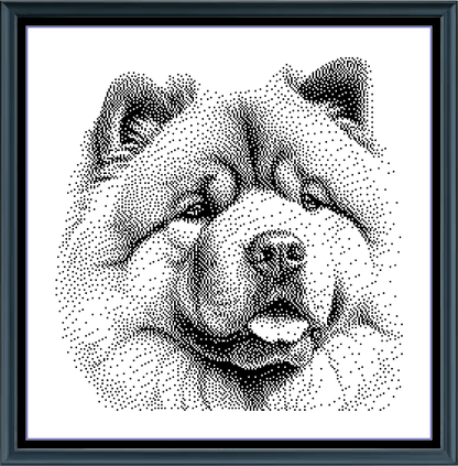 Stitching Jules Design Cross Stitch Pattern Chow Chow Dog Breed Monochrome Counted Cross-Stitch Pattern (Digital Download)