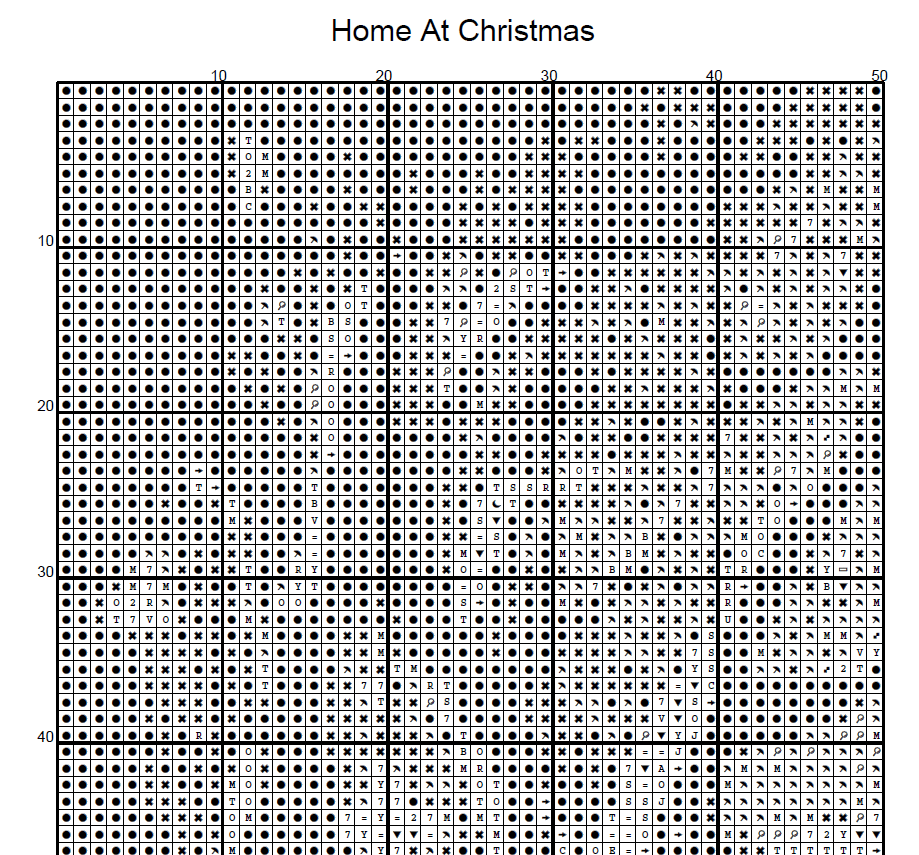 Stitching Jules Design Cross Stitch Pattern Christmas House Decorations Full Coverage Counted Cross-Stitch Pattern (Digital Download)