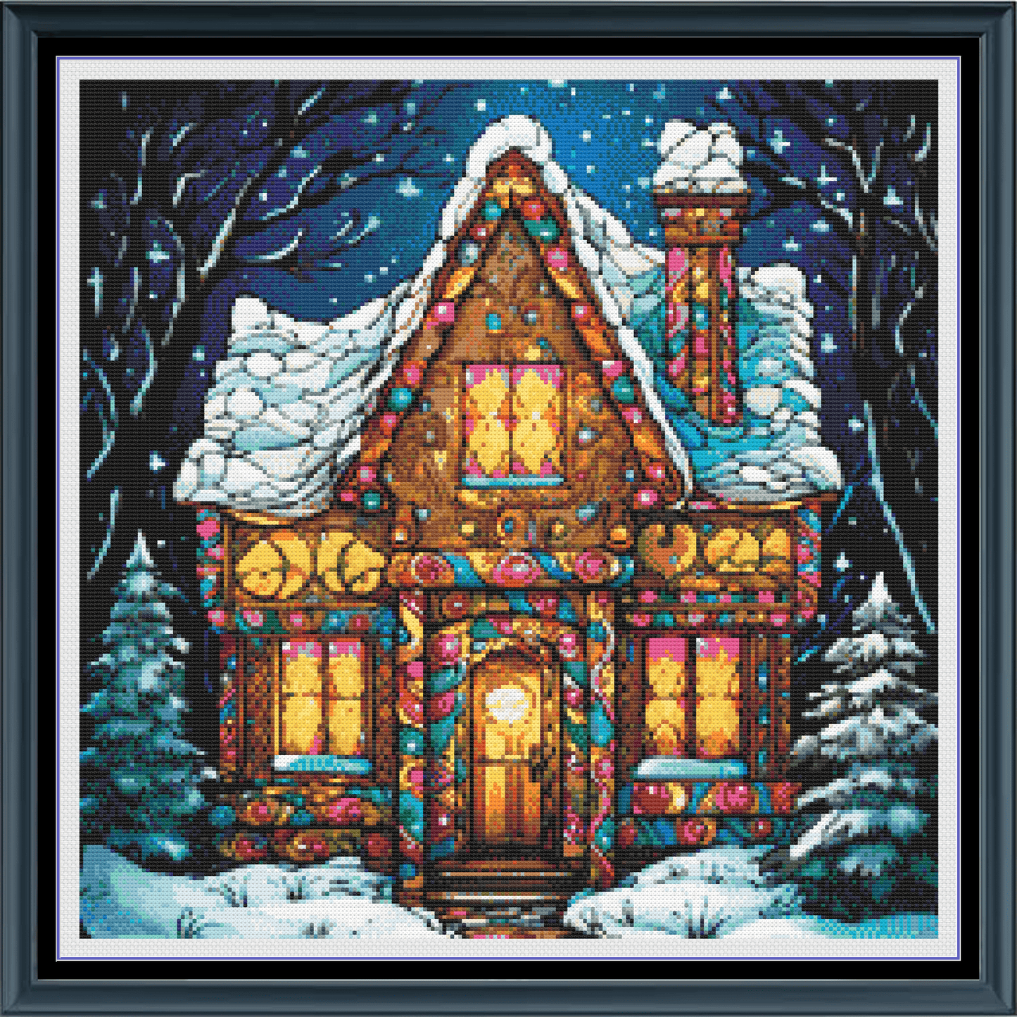 Stitching Jules Design Cross Stitch Pattern Christmas House Decorations Full Coverage Counted Cross-Stitch Pattern (Digital Download)
