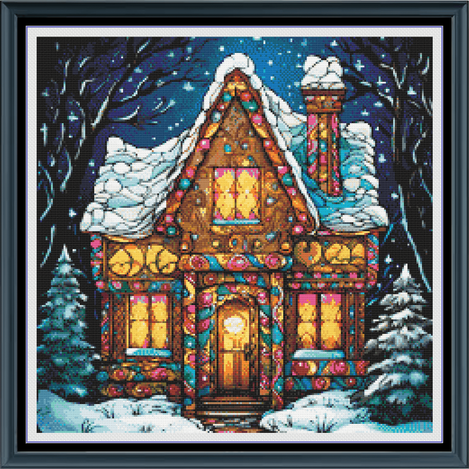 Stitching Jules Design Cross Stitch Pattern Christmas House Decorations Full Coverage Counted Cross-Stitch Pattern (Digital Download)