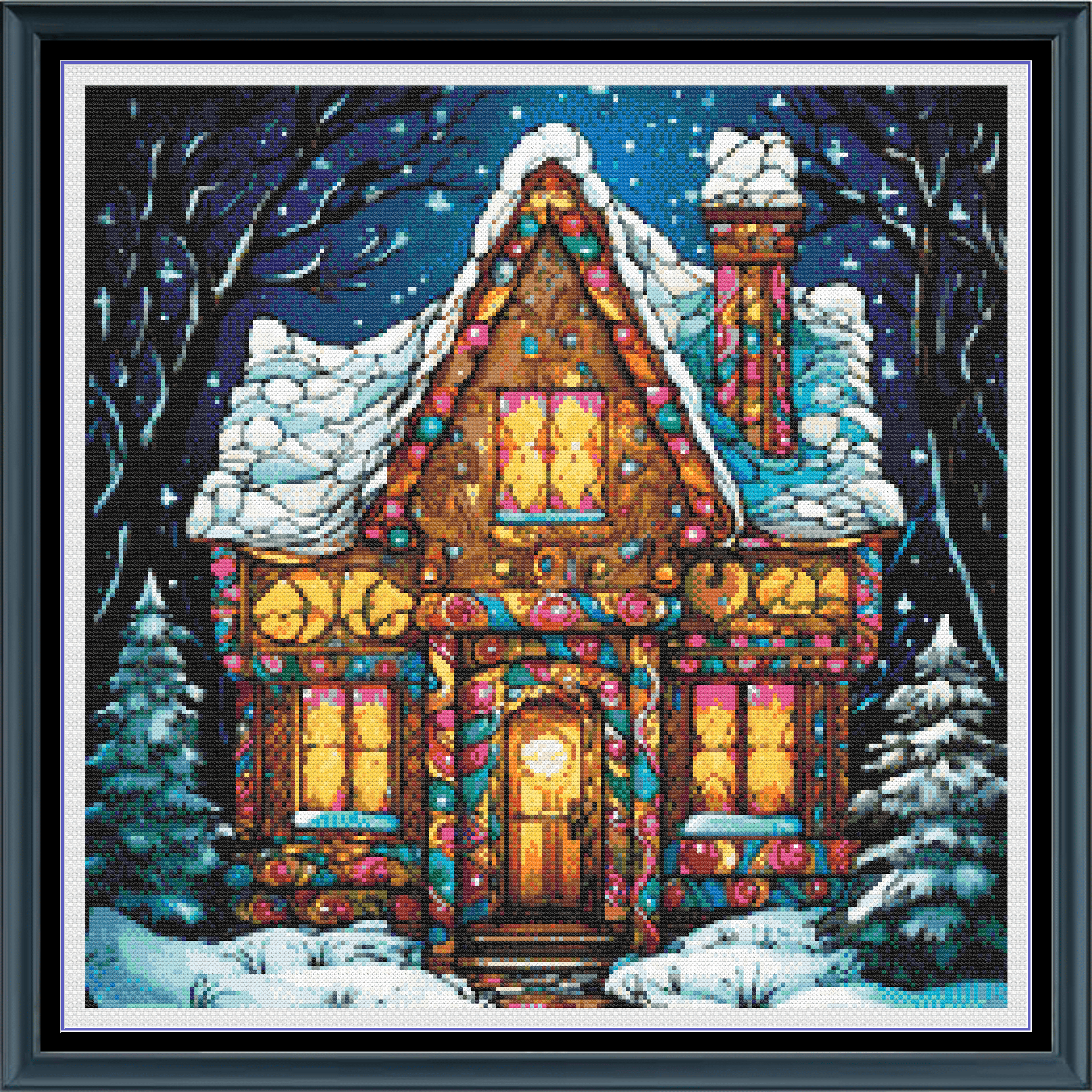 Stitching Jules Design Cross Stitch Pattern Christmas House Decorations Full Coverage Counted Cross-Stitch Pattern (Digital Download)