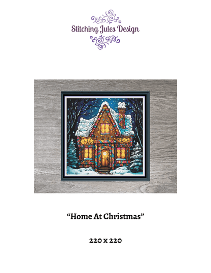 Stitching Jules Design Cross Stitch Pattern Christmas House Decorations Full Coverage Counted Cross-Stitch Pattern (Digital Download)