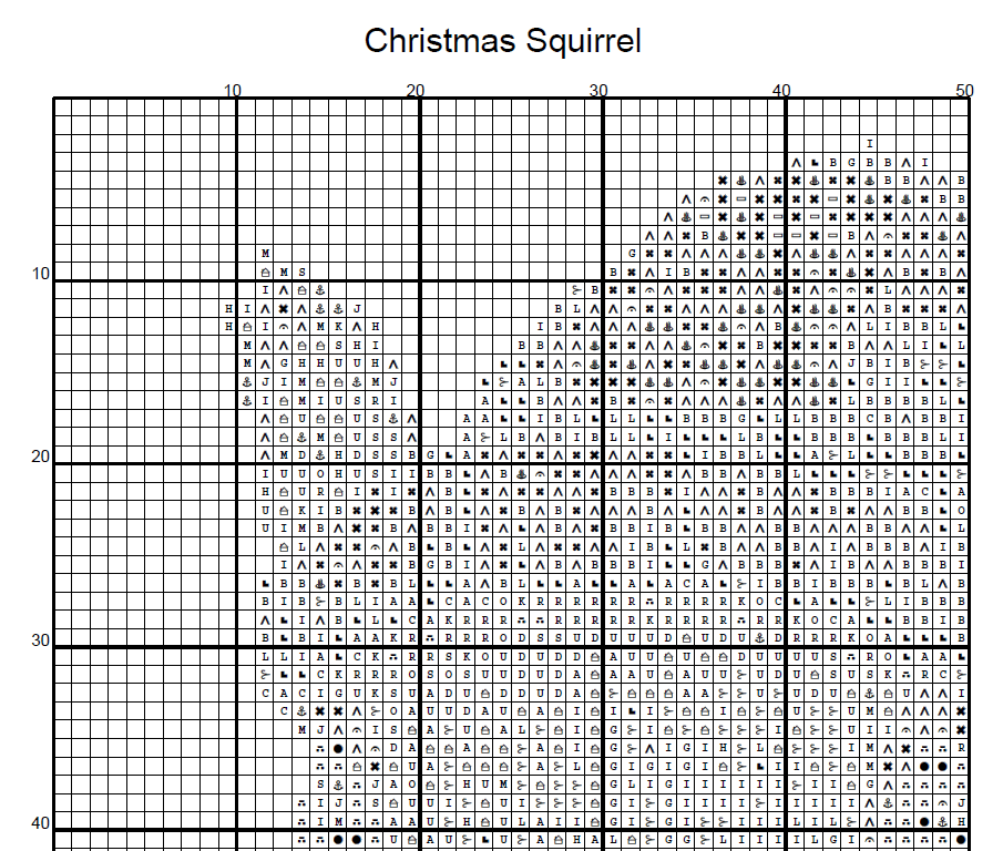 Stitching Jules Design Cross Stitch Pattern Christmas Squirrel Animal Holiday Counted Cross-Stitch Pattern (Digital Download)