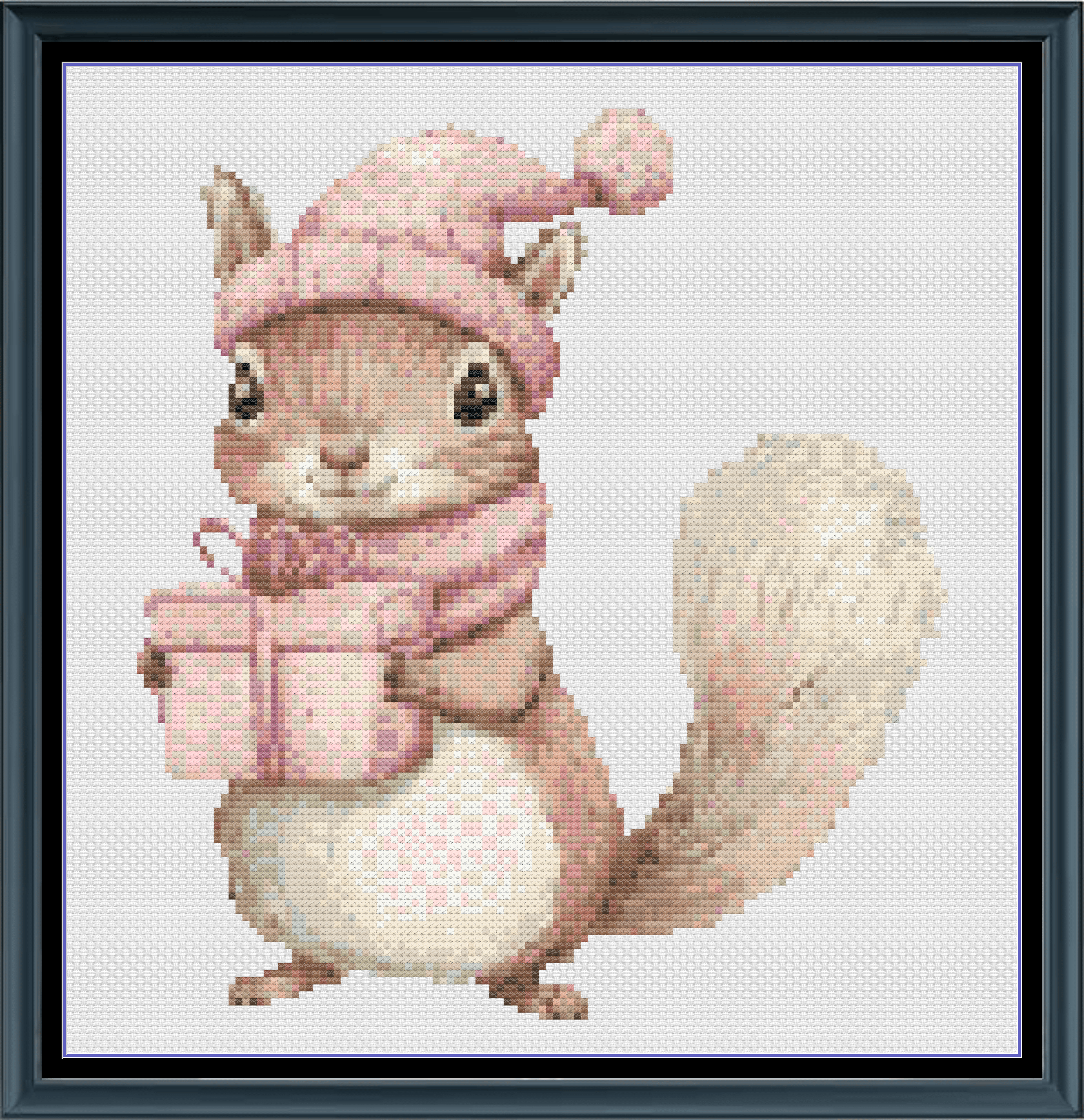 Stitching Jules Design Cross Stitch Pattern Christmas Squirrel Animal Holiday Counted Cross-Stitch Pattern (Digital Download)