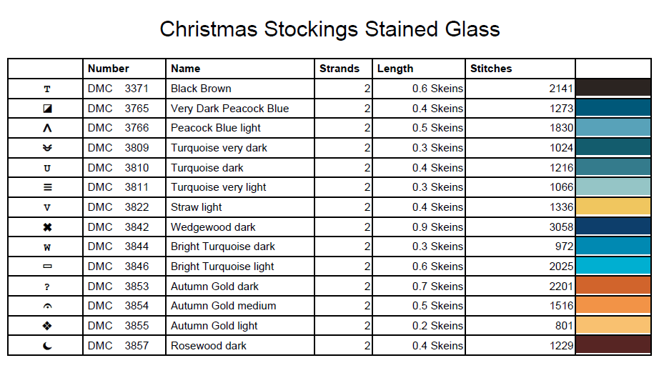 Stitching Jules Design Cross Stitch Pattern Christmas Stockings Stained Glass Full Coverage Counted Cross-Stitch Pattern (Digital Download)