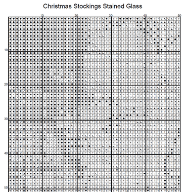 Stitching Jules Design Cross Stitch Pattern Christmas Stockings Stained Glass Full Coverage Counted Cross-Stitch Pattern (Digital Download)